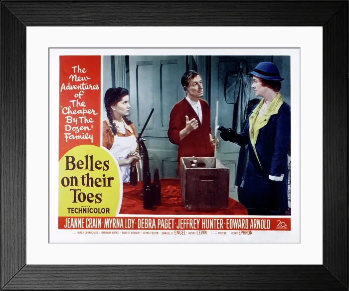 Framed Print : BELLES ON THEIR TOES, lobby card, poster art, Debra Paget, Hoagy Carmichael, Myrna Loy, 1952. TM and Copyright 20th Century Fox Film Corp Framed Print : BELLES ON THEIR TOES, lobby card, poster art, Debra Paget, Hoagy Carmichael, Myrna Loy, 1952. TM and Copyright 20th Century Fox Film Corp