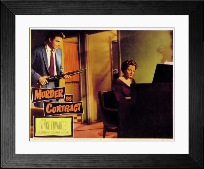 Framed Print : MURDER BY CONTRACT, Vince Edwards, Caprice Toriel, 1958
