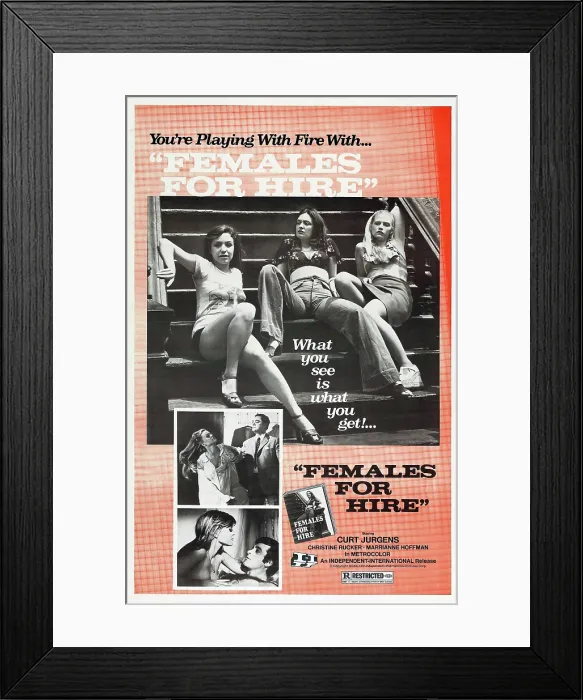 Framed Print : FEMALES FOR HIRE, (aka BEDROOM STEWARDESSES, aka DER ARZT VON ST. PAULI), US poster, 1968
