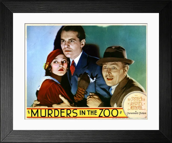 Framed Print : MURDERS IN THE ZOO, from left, Kathleen Burke, John Lodge, Charles Ruggles, 1933