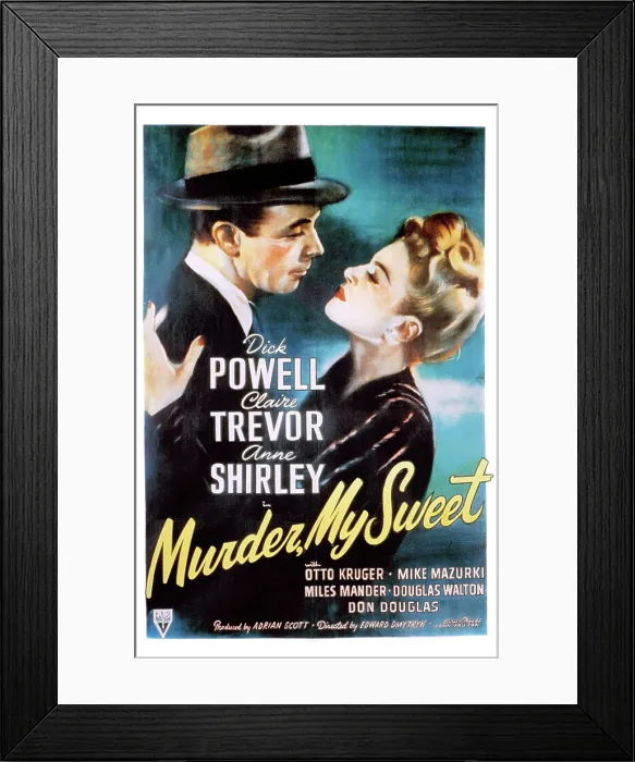 Framed Print : MURDER, MY SWEET, Dick Powell, Claire Trevor, 1944