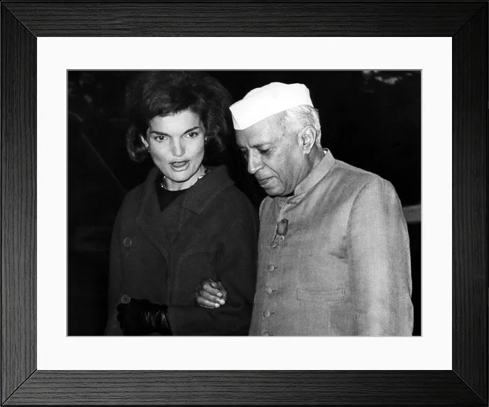 Framed Print : Jacqueline Kennedy, and Indian Prime Minister Jawaharlal Nehru walk towards the White House. November 6, 1961. Courtesy: CSU Archives / Everett Collection