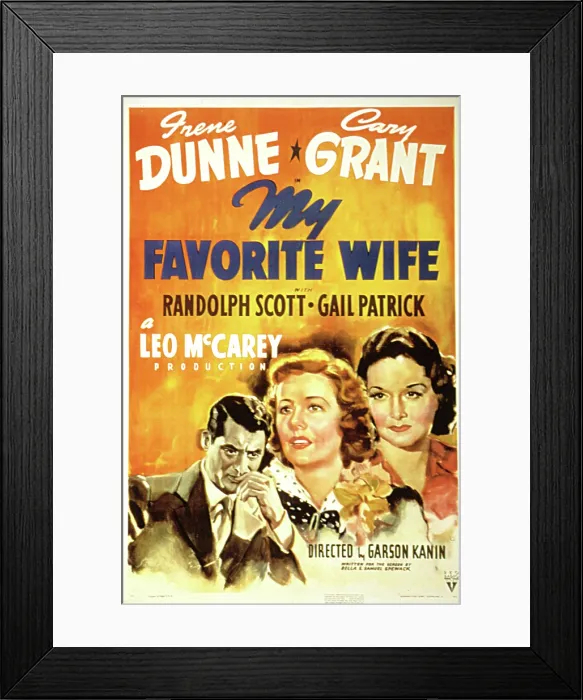 Framed Print : MY FAVORITE WIFE, Cary Grant, Irene Dunne, Gail Patrick, 1940