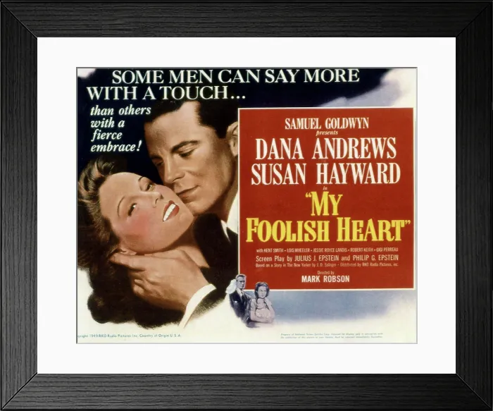Framed Print : MY FOOLISH HEART, Susan Hayward, Dana Andrews, 1949