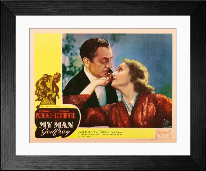 Framed Print : MY MAN GODFREY, US lobbycard, from left: William Powell, Carole Lombard, 1936