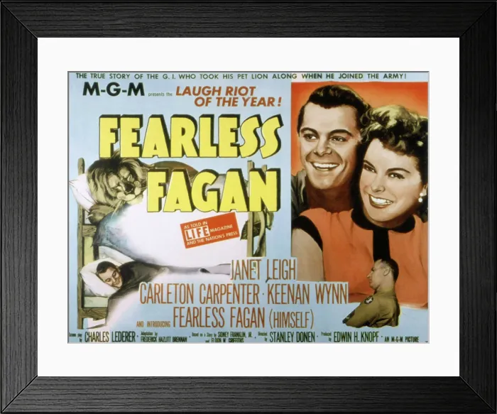 Framed Print : FEARLESS FAGAN, Carleton Carpenter, Janet Leigh, Keenan Wynn, 1952