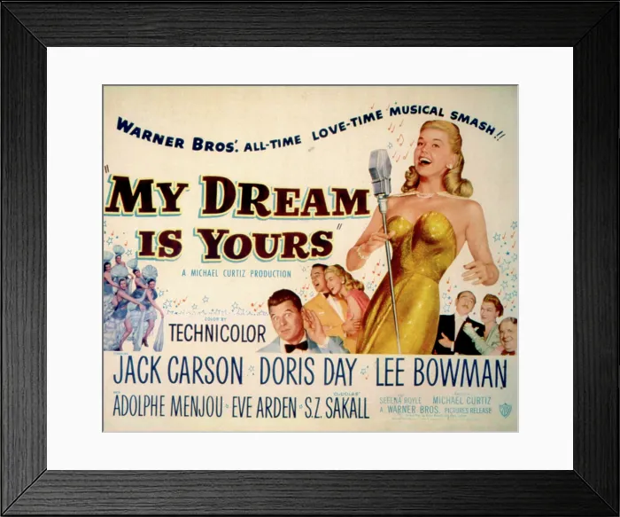 Framed Print : MY DREAM IS YOURS, Doris Day, Jack Carson, Lee Bowman, Adolphe Menjou, Eve Arden, S.Z. Sakall, 1949
