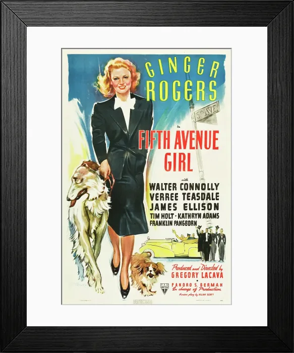 Framed Print : FIFTH AVENUE GIRL, Ginger Rogers, 1939 Framed Print : FIFTH AVENUE GIRL, Ginger Rogers, 1939