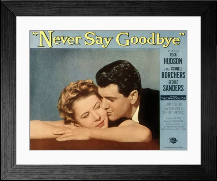 Framed Print : NEVER SAY GOODBYE, Cornell Borchers, Rock Hudson, 1956