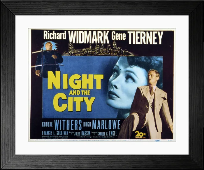 Framed Print : NIGHT AND THE CITY, Gene Tierney, Richard Widmark, 1950. TM and Copyright 20th Century Fox Film Corp. All rights reserved. Courtesy: Everett Collection