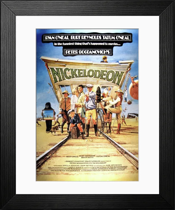 Framed Print : NICKELODEON, from left: Brian Keith, Jane Hitchcock, Tatum O'Neal, Burt Reynolds, Ryan O'Neal, Stella Stevens (far right), 1976 Framed Print : NICKELODEON, from left: Brian Keith, Jane Hitchcock, Tatum O'Neal, Burt Reynolds, Ryan O'Neal, Stella Stevens (far right), 1976