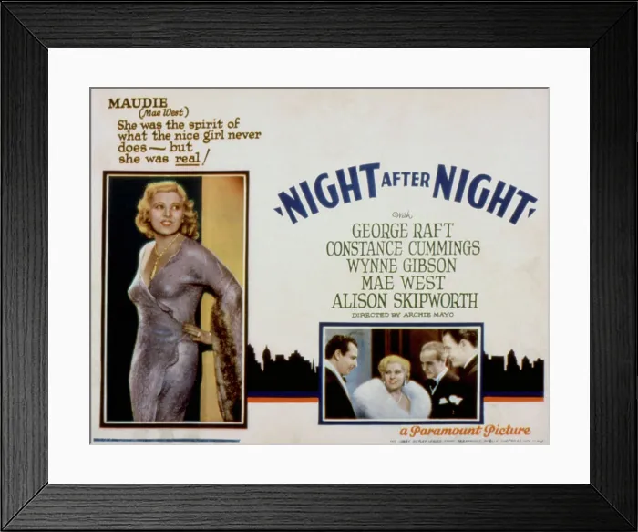 Framed Print : NIGHT AFTER NIGHT, Mae West (left), 1932