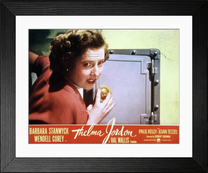 Framed Print : THE FILE ON THELMA JORDON, Barbara Stanwyck, 1950 Framed Print : THE FILE ON THELMA JORDON, Barbara Stanwyck, 1950