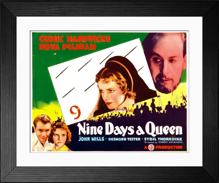 Framed Print : NINE DAYS A QUEEN (aka TUDOR ROSE), top from left: Nova Pilbeam, Cedric Hardwicke, bottom left from left: John Mills, Sybil Thorndike, 1936