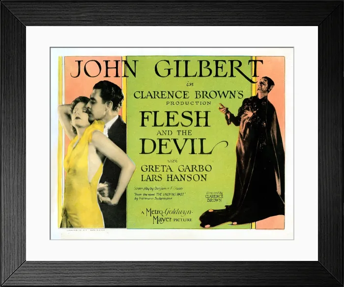 Framed Print : FLESH AND THE DEVIL, US poster, Greta Garbo, John Gilbert, 1926 Framed Print : FLESH AND THE DEVIL, US poster, Greta Garbo, John Gilbert, 1926