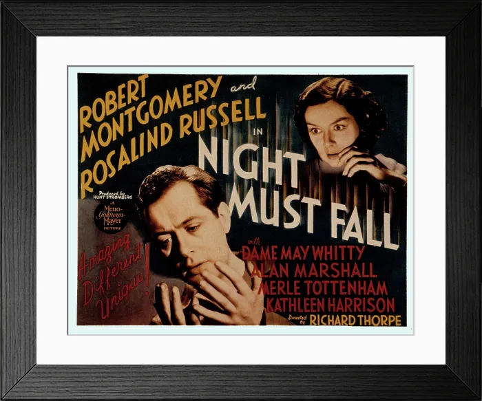 Framed Print : NIGHT MUST FALL, Robert Montgomery, Rosalind Russell, 1937