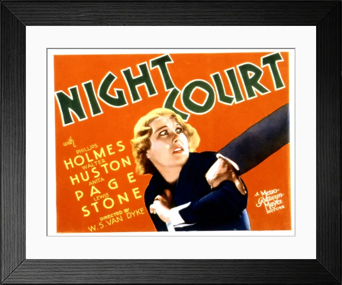 Framed Print : NIGHT COURT, Anita Page, 1932