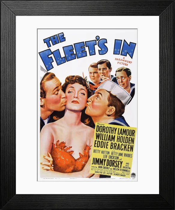 Framed Print : THE FLEET'S IN, US poster art, William Holden, Dorothy Lamour, Eddie Bracken, 1942