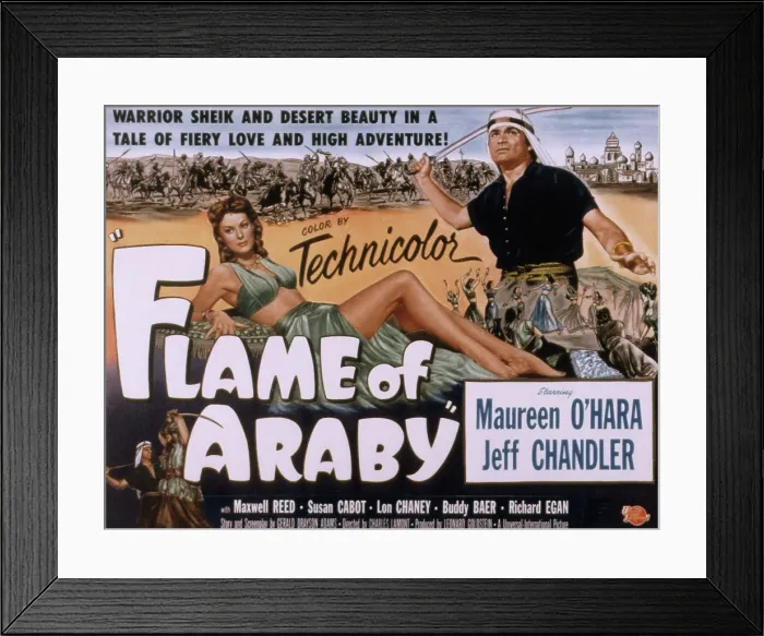 Framed Print : FLAME OF ARABY, Maureen O'Hara, Jeff Chandler, 1951