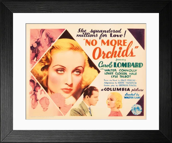 Framed Print : NO MORE ORCHIDS, US lobbycard, Carole Lombard, Lyle Talbot, 1932 Framed Print : NO MORE ORCHIDS, US lobbycard, Carole Lombard, Lyle Talbot, 1932