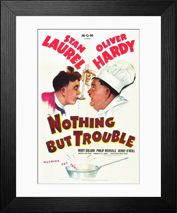 Framed Print : NOTHING BUT TROUBLE, Stan Laurel, Oliver Hardy (Laurel and Hardy), 1944