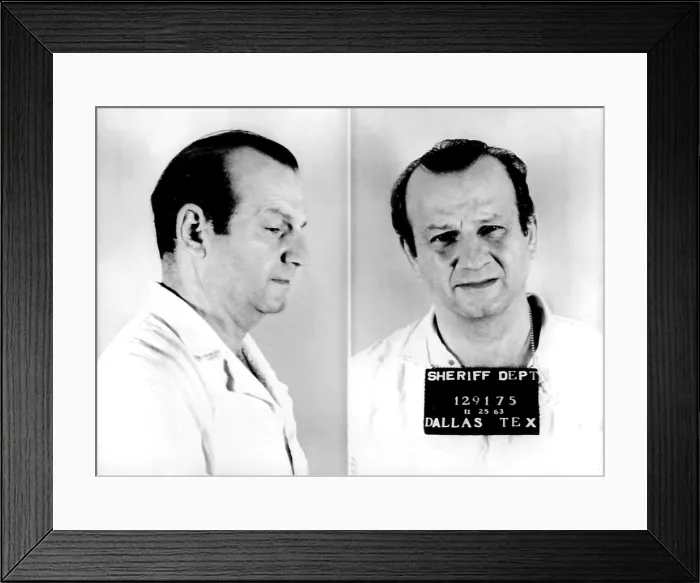 Framed Print : Jack Ruby, mug shot, Dallas, TX, 11 / 25 / 63. Courtesy: CSU Archives / Everett Collection Framed Print : Jack Ruby, mug shot, Dallas, TX, 11 / 25 / 63. Courtesy: CSU Archives / Everett Collection