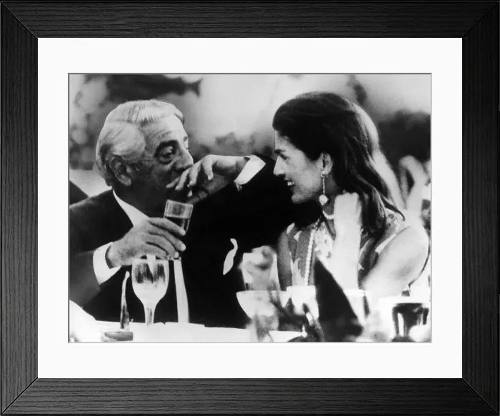 Framed Print : Aristotle Onassis, former First Lady Jacqueline Kennedy Onassis, celebrate her 40th birthday anniversary, Athens, Greece. July 28, 1969. Courtesy: CSU Archives / Everett Collection