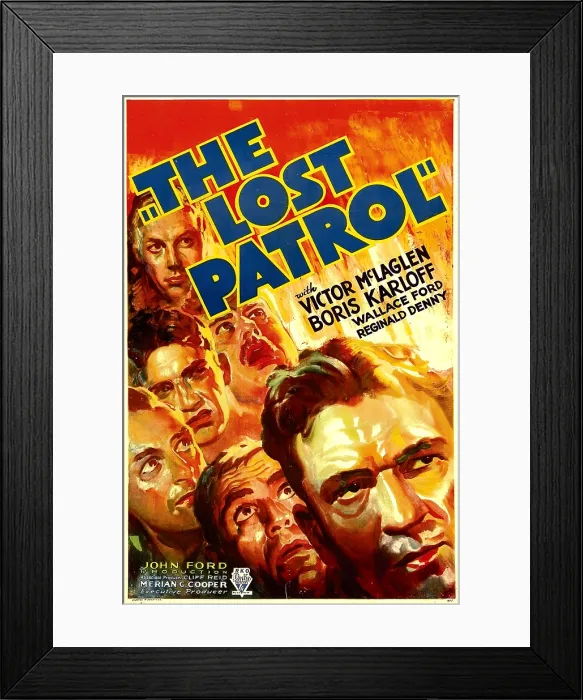 Framed Print : THE LOST PATROL, lower right: Victor McLaglen, 1934