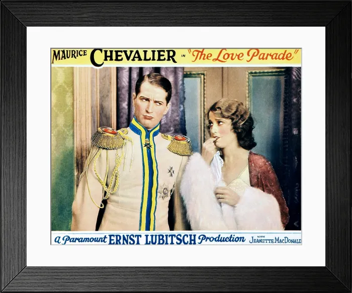Framed Print : THE LOVE PARADE, from left: Maurice Chevalier, Jeanette MacDonald, 1929