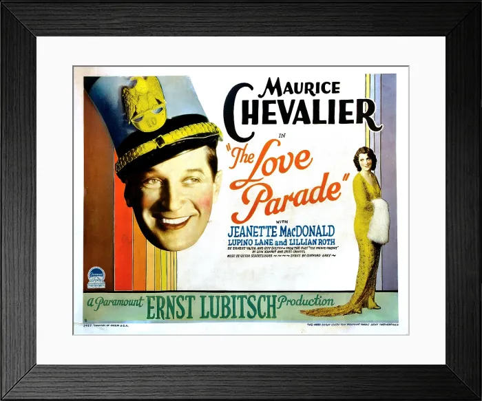 Framed Print : THE LOVE PARADE, from left, Maurice Chevalier, Jeanette MacDonald, 1929