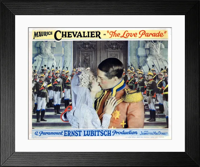 Framed Print : THE LOVE PARADE, from left, Jeanette MacDonald, Maurice Chevalier, 1929