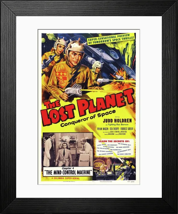 Framed Print : THE LOST PLANET, US poster art, Chapter 4: The Mind Control Machine, 1953