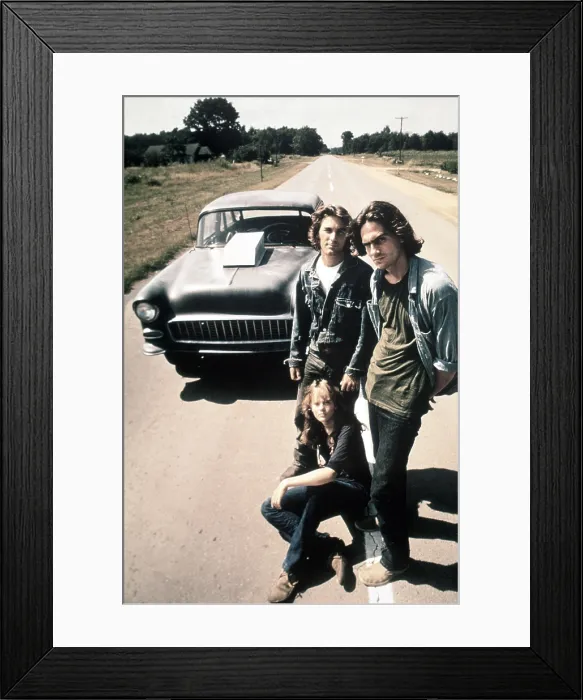 Framed Print : TWO-LANE BLACKTOP, clockwise from top left: Dennis Wilson, James Taylor, Laurie Bird, 1971 twolaneblacktop1971-fsct009(twolaneblacktop1971-fsct009) Framed Print : TWO-LANE BLACKTOP, clockwise from top left: Dennis Wilson, James Taylor, Laurie Bird, 1971 twolaneblacktop1971-fsct009(twolaneblacktop1971-fsct009)