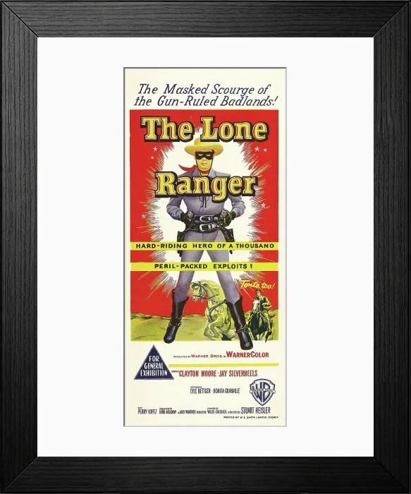 Framed Print : THE LONE RANGER, Australian poster art, Clayton Moore, (center), Jay Silverheels, (right), 1956 Framed Print : THE LONE RANGER, Australian poster art, Clayton Moore, (center), Jay Silverheels, (right), 1956