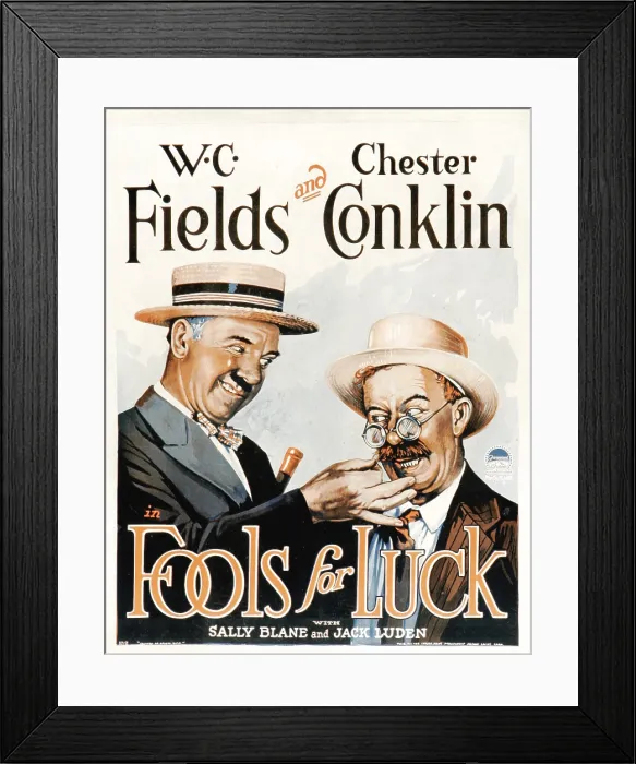 Framed Print : FOOLS FOR LUCK, W.C. Fields, Chester Conklin, 1928