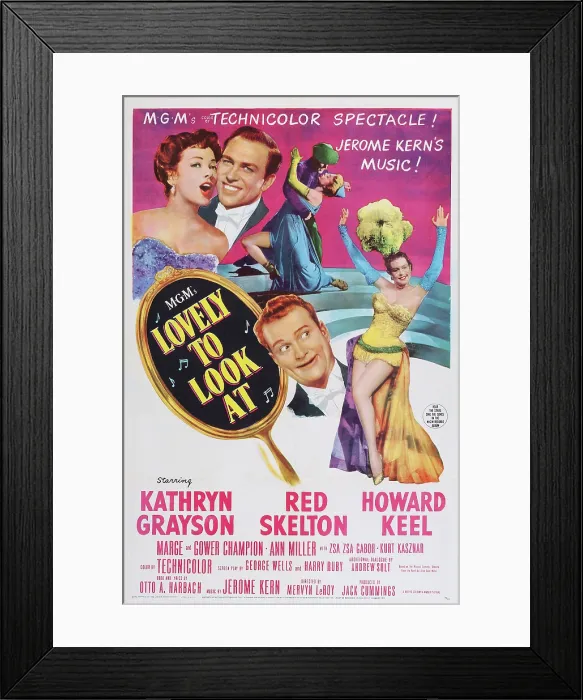 Framed Print : LOVELY TO LOOK AT, US poster art, top left: Kathryn Grayson, Howard Keel; below: Red Skelton, Ann Miller, 1952