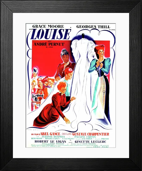 Framed Print : LOUISE, French poster art, top from left: Suzanne Despres, Grace Moore, 1939