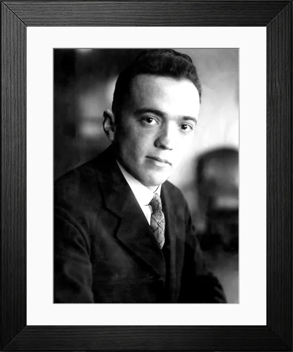 Framed Print : J. Edgar Hoover, founder of the Federal Bureau of Investigation. ca 1920s Courtesy CSU Archives / Everett Collection