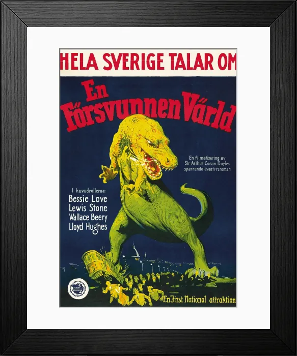 Framed Print : THE LOST WORLD, (aka EN FORSVUNNEN VARLD), Swedish poster art, 1925 Framed Print : THE LOST WORLD, (aka EN FORSVUNNEN VARLD), Swedish poster art, 1925