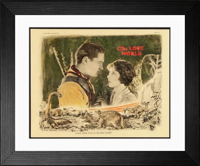 Framed Print : THE LOST WORLD, l-r: Lloyd Hughes, Bessie Love on lobbycard, 1925 Framed Print : THE LOST WORLD, l-r: Lloyd Hughes, Bessie Love on lobbycard, 1925