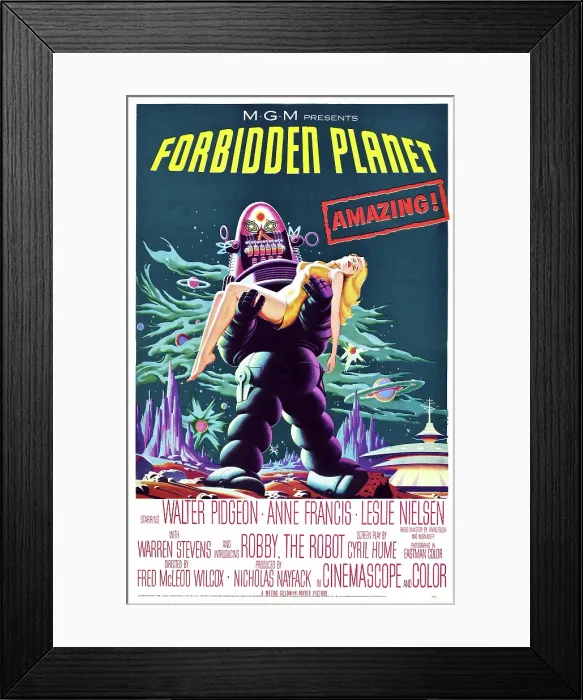 Framed Print : FORBIDDEN PLANET, Robby the Robot, Anne Francis, 1956 Framed Print : FORBIDDEN PLANET, Robby the Robot, Anne Francis, 1956