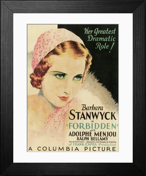 Framed Print : FORBIDDEN, Barbara Stanwyck, 1932