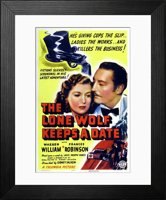 Framed Print : THE LONE WOLF KEEPS A DATE, US poster art, from left: Frances Robinson, Warren William, 1941