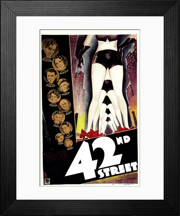 Framed Print : 42nd STREET, Warner Baxter, Bebe Daniels, George Brent, Una Merkel, Ruby Keeler, Guy Kibbee, Dick Powell, George E. Stone, Allen Jenkins, 1933 Framed Print : 42nd STREET, Warner Baxter, Bebe Daniels, George Brent, Una Merkel, Ruby Keeler, Guy Kibbee, Dick Powell, George E. Stone, Allen Jenkins, 1933