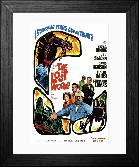 Framed Print : THE LOST WORLD, Jill St. John, David Hedison, Claude Rains, Fernando Lamas, Michael Rennie, 1960. 20th Century-Fox Film Corporation, TM & Copyright / courtesy Everett Collection