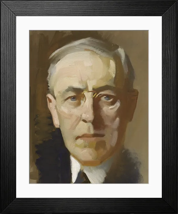 Framed Print : Woodrow Wilson, 27th President of the United States, served two terms from 1913-1921. His second term was consumed by management of World War 1 and the post war peace conferences Framed Print : Woodrow Wilson, 27th President of the United States, served two terms from 1913-1921. His second term was consumed by management of World War 1 and the post war peace conferences