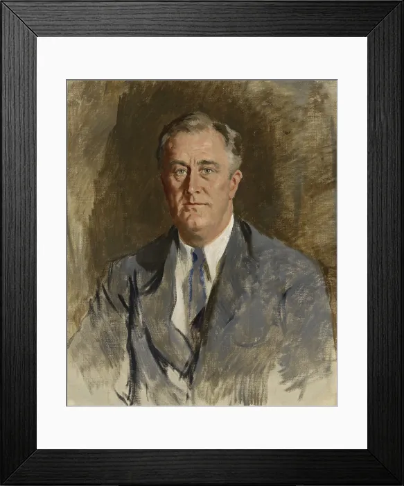 Framed Print : Franklin Roosevelt, 32nd President of the United States, was elected to serve an unprecedented four terms