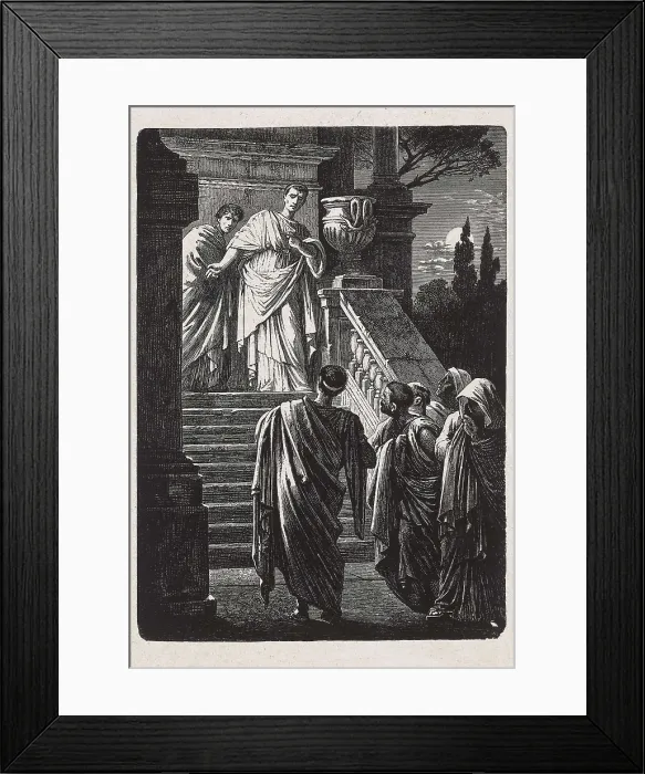 Framed Print : BRUTUS, Marcus Junius (ca. 85-42 B.C.); SHAKESPEARE, William (1564-1616). Illustration for William Shakespeare's work 'Julius Caesar', written in 1600