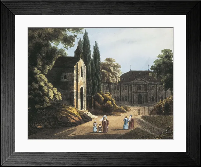 Framed Print : Voltaire's house and chapel in Ferney. Litography. FRANCE. Paris. National Library. AISA / Everett Collection**US SALES ONLY**