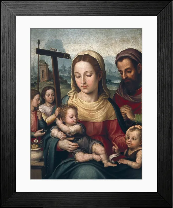 Framed Print : JUANES, Juan de (1523-1579). Holy Family. 16th c. Renaissance art. Oil on wood. SPAIN. Madrid. St. Fernando Royal Academy Museum. AISA / Everett Collection**US SALES ONLY** Framed Print : JUANES, Juan de (1523-1579). Holy Family. 16th c. Renaissance art. Oil on wood. SPAIN. Madrid. St. Fernando Royal Academy Museum. AISA / Everett Collection**US SALES ONLY**